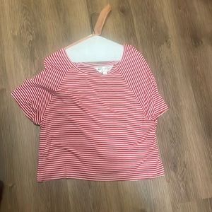 Red and white stripped top